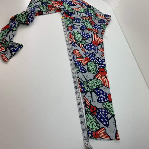 Lularoe Leggings Lady Liberty Red White Blue Star - Picture 10 of 11